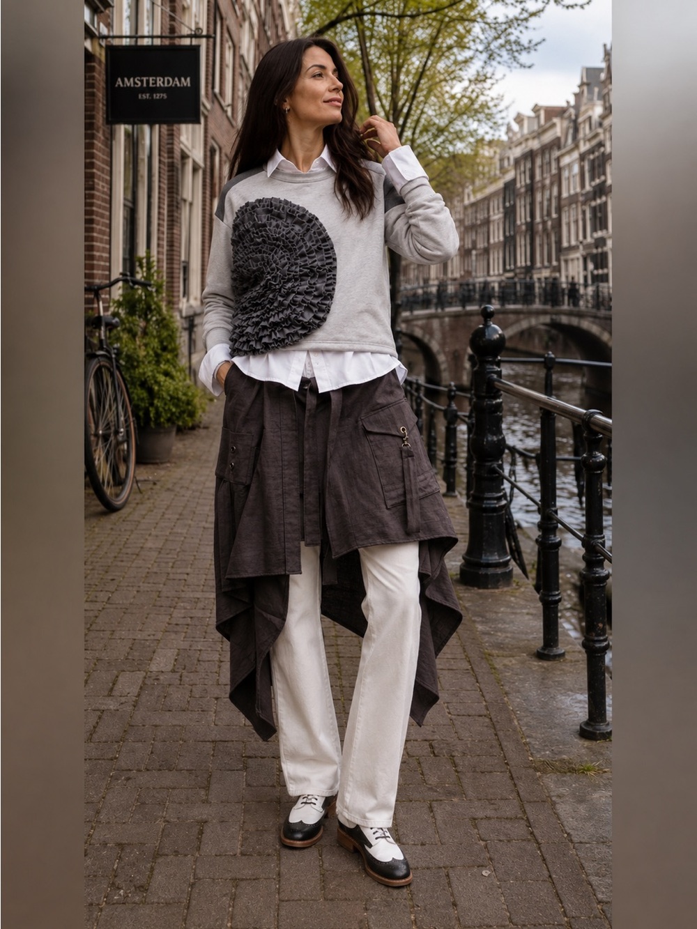 Hand Crafted Asymmetrical Utility Handkerchief Hem Skirt